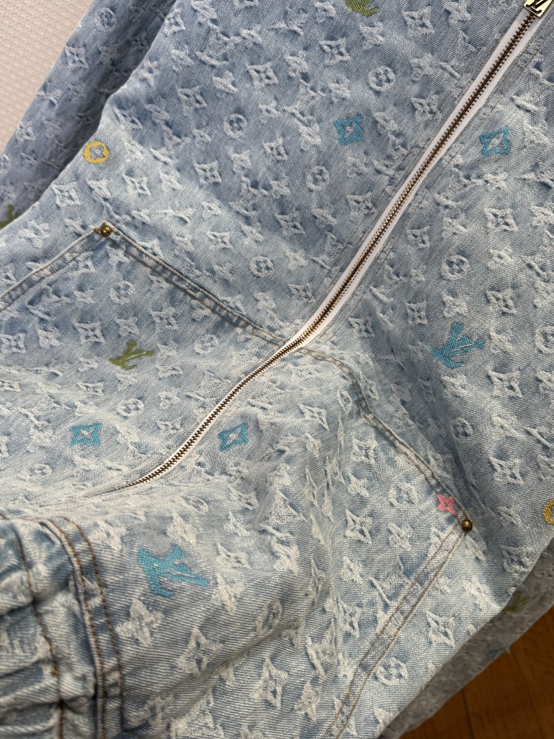 LV All-Over Print Color Jacquard Zipper Hooded Jacket 4