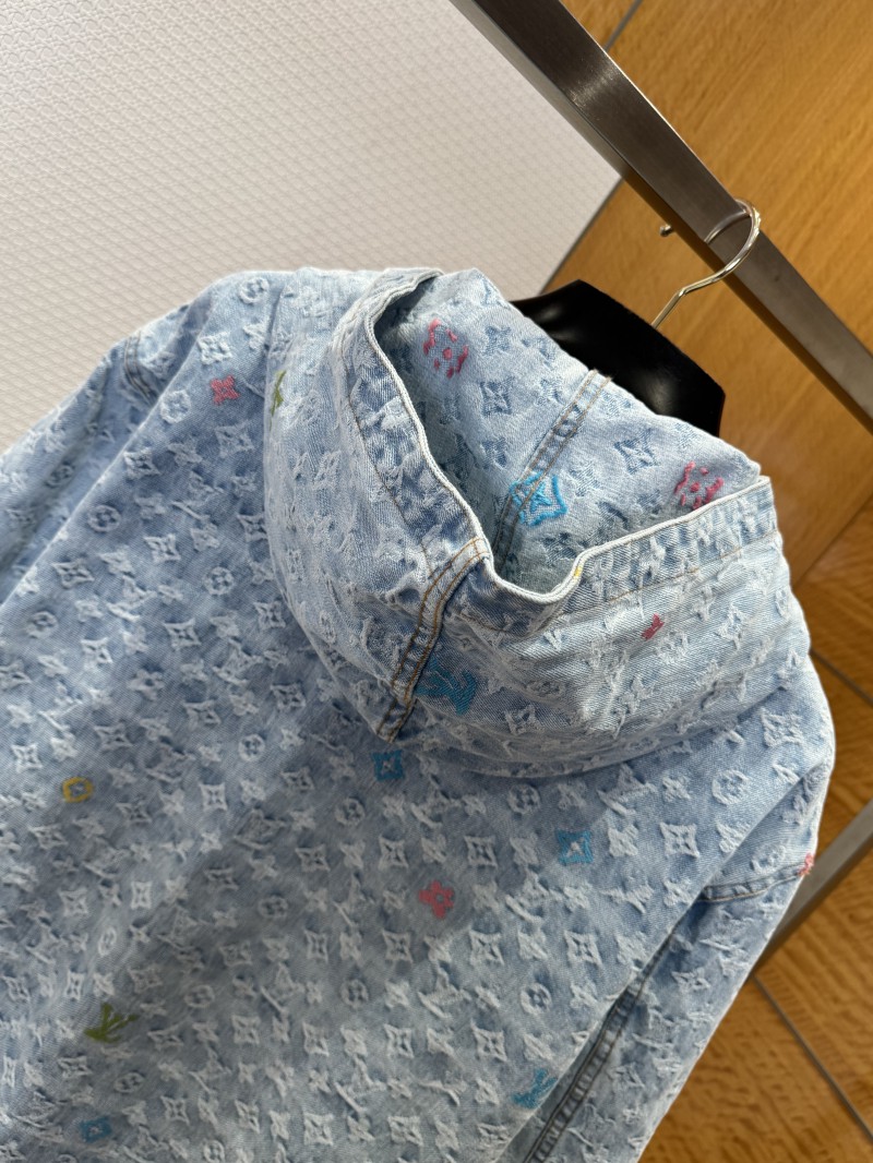 LV All-Over Print Color Jacquard Zipper Hooded Jacket 5