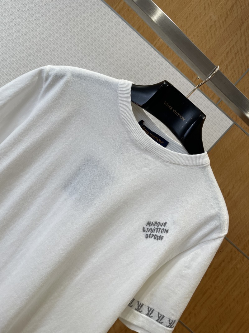 LV Logo Jacquard Short-Sleeve T-Shirt 1 2