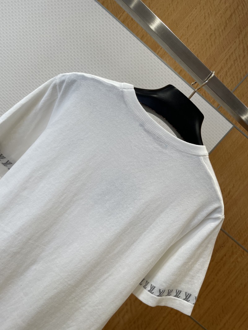 LV Logo Jacquard Short-Sleeve T-Shirt 1 5