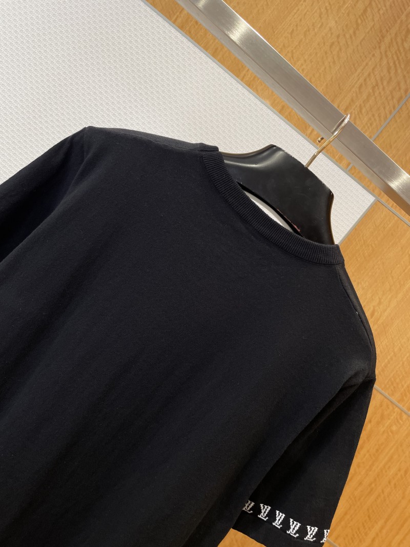 LV Logo Jacquard Short-Sleeve T-Shirt 2 5