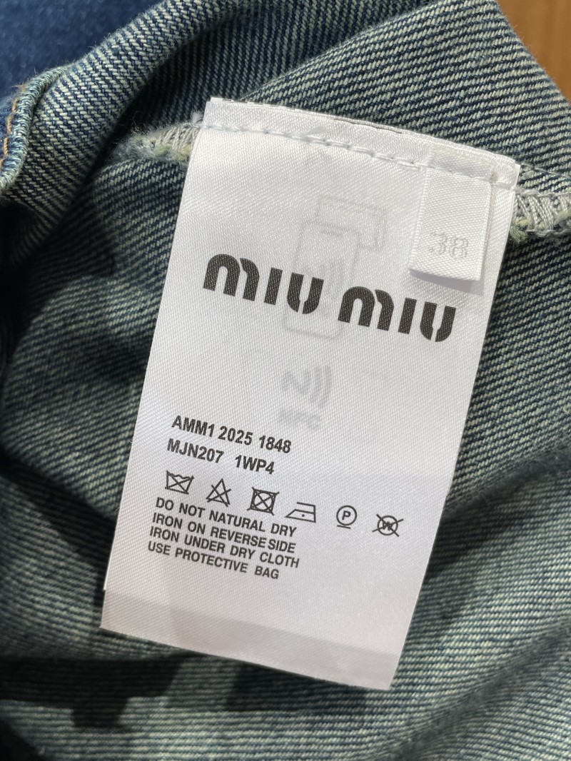 Miu Miu Logo Denim Hooded Zip-Up Jacket 8