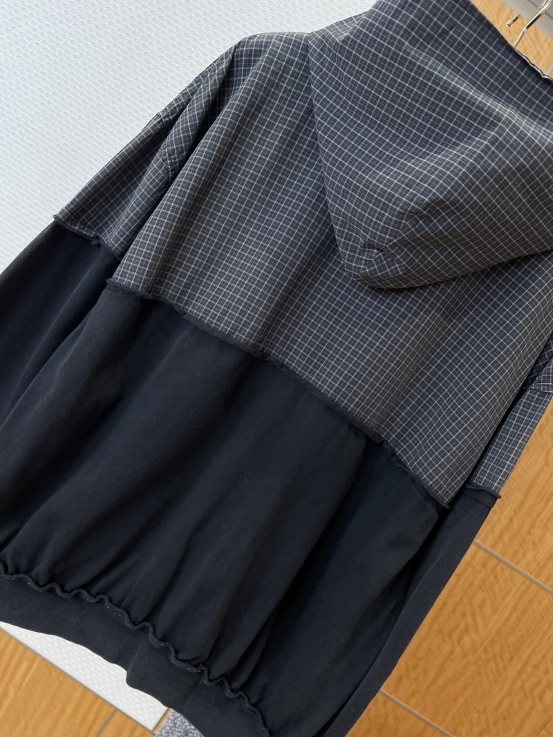 Balenciaga Checkered Patchwork Distressed Hoodie 6