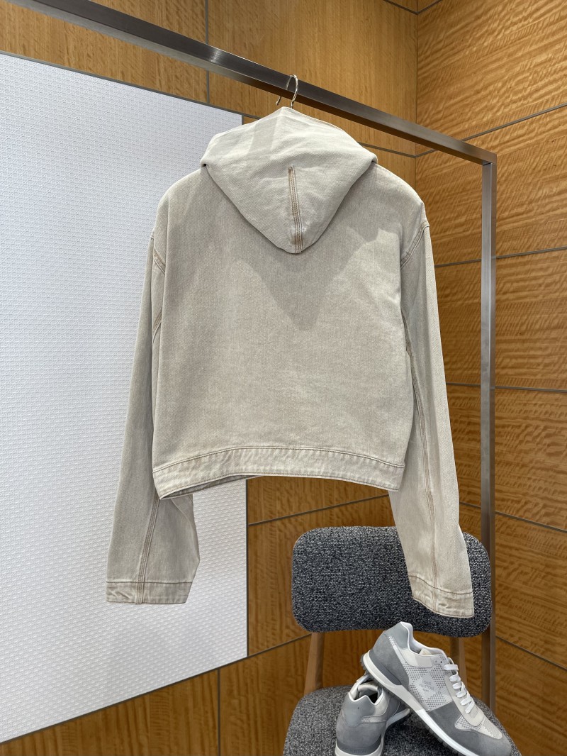 Balenciaga Cropped Hooded Denim Jacket 1