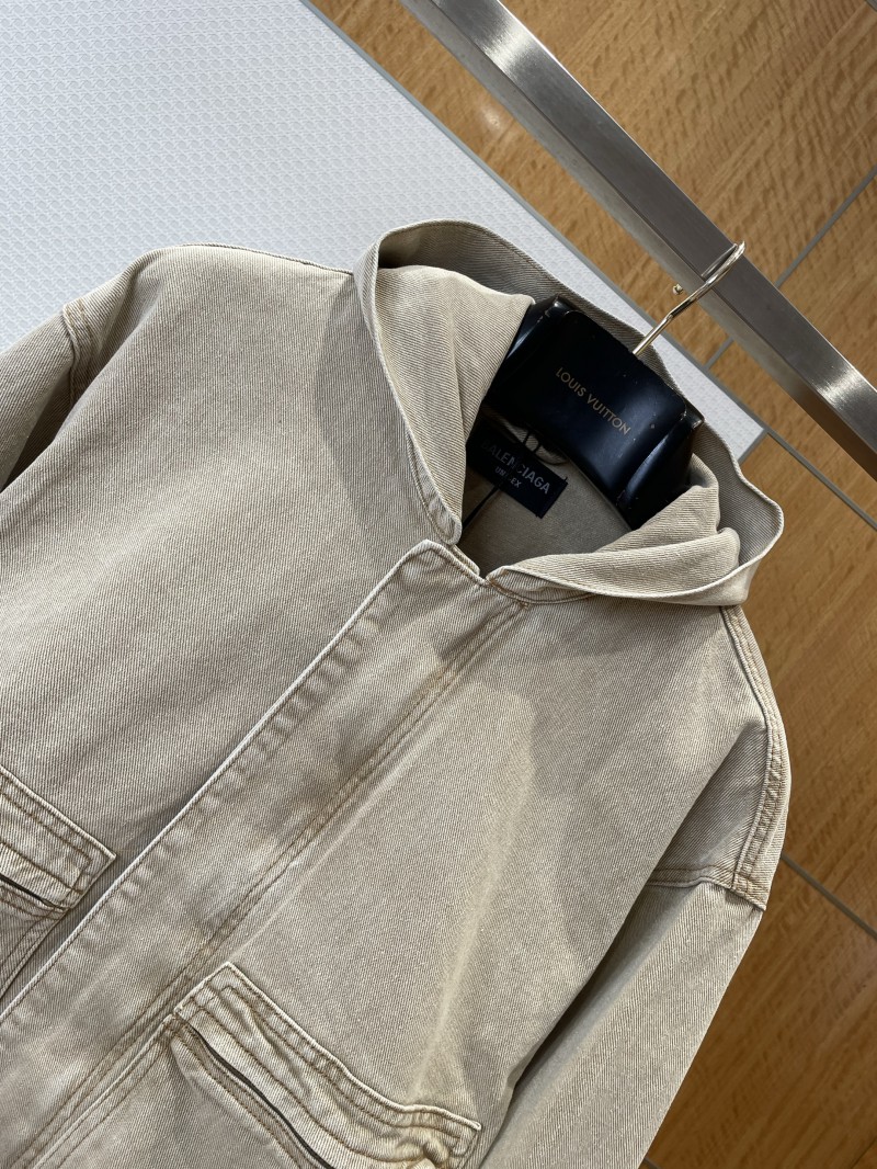 Balenciaga Cropped Hooded Denim Jacket 2