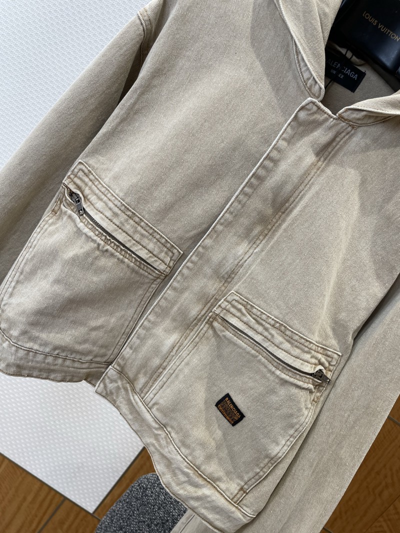 Balenciaga Cropped Hooded Denim Jacket 3