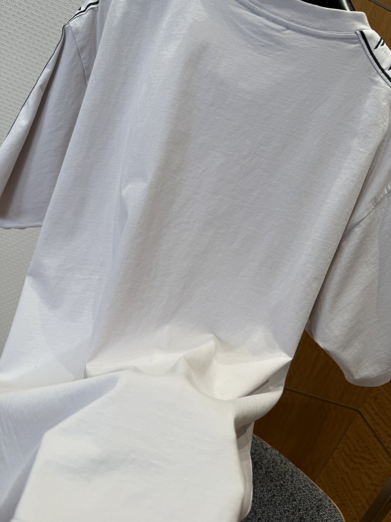 Balenciaga Plain Knit Striped Crew Neck T-Shirt 2 6