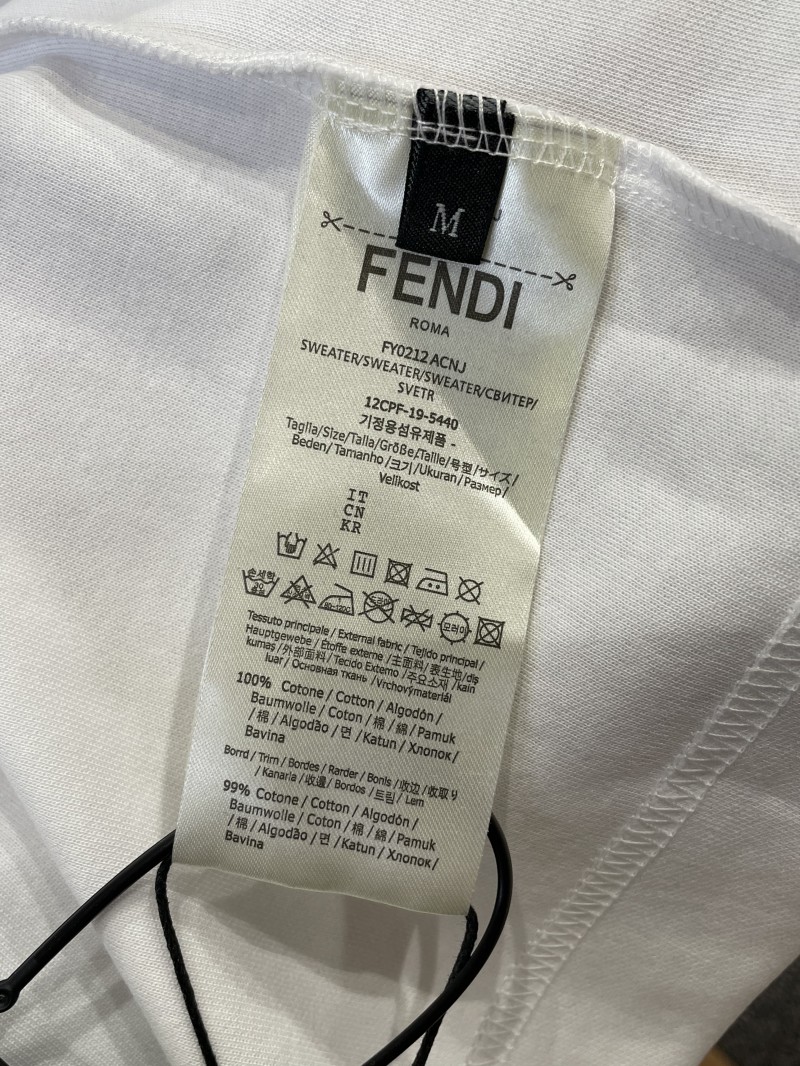 Fendi Alphabet Floral Embroidered Short-Sleeve T-Shirt 8