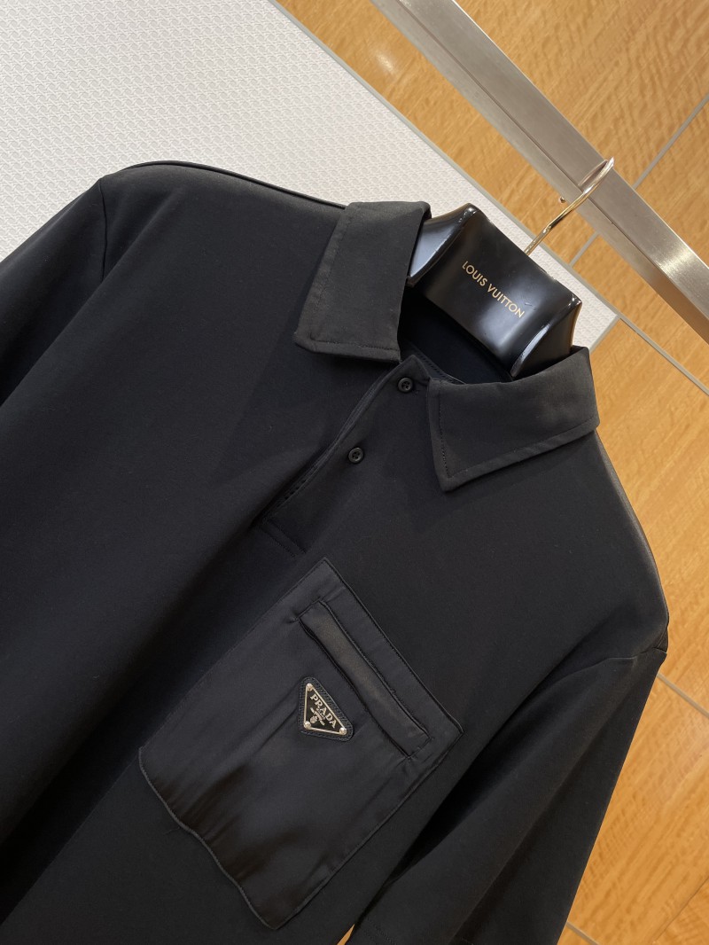 Prada Triangle Logo Pocket Polo Shirt 1 2