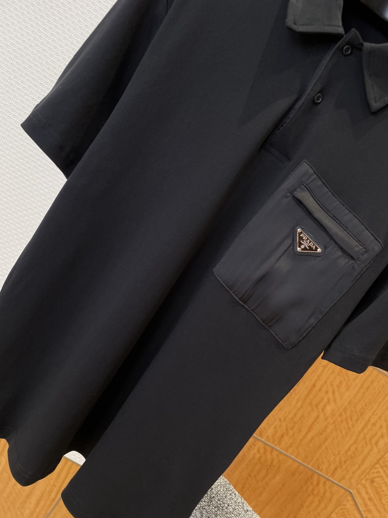 Prada Triangle Logo Pocket Polo Shirt 1 3