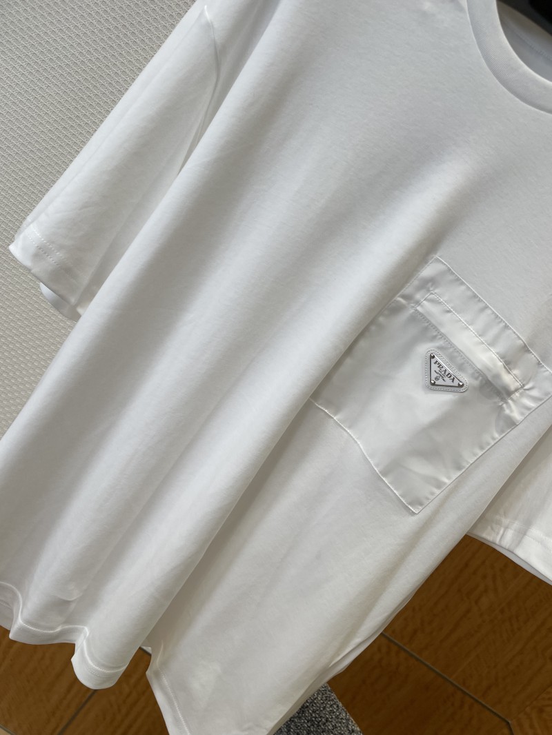 Prada Triangle Logo Pocket Crew Neck Short Sleeve T-Shirt 2 3
