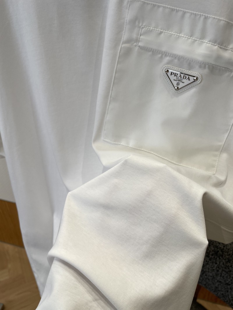 Prada Triangle Logo Pocket Crew Neck Short Sleeve T-Shirt 2 4