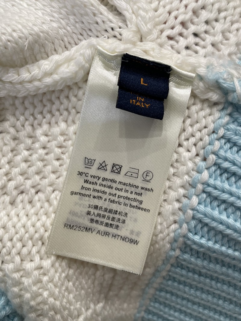 LV Embroidered Color-Blocked Zipper Knit Jacket 8