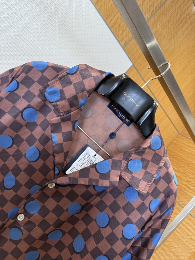LV Checkered Polka Dot Short-Sleeve Shirt 2