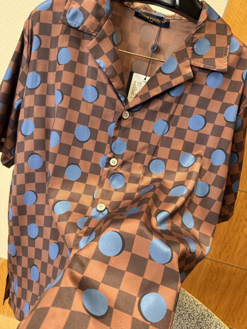 LV Checkered Polka Dot Short-Sleeve Shirt 7