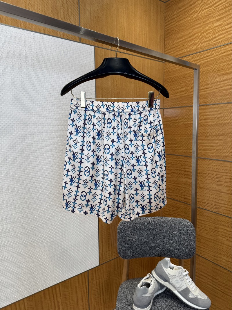 LV Drawstring Printed Mulberry Silk Shorts 1