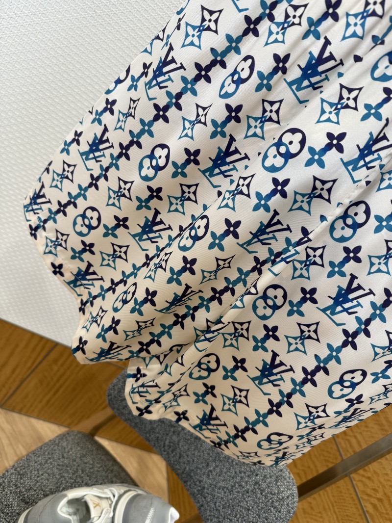 LV Drawstring Printed Mulberry Silk Shorts 5