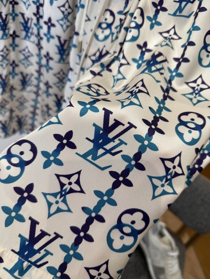 LV Drawstring Printed Mulberry Silk Shorts 6
