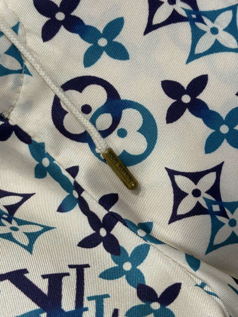LV Drawstring Printed Mulberry Silk Shorts 7