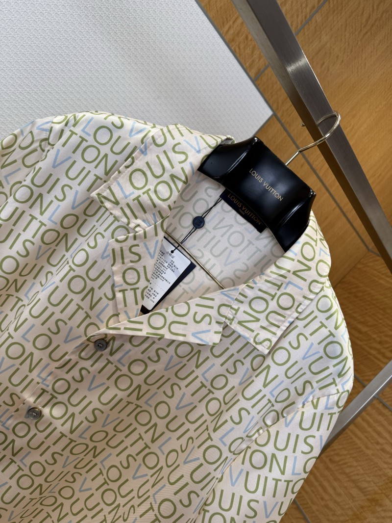 LV All-Over Letter Print Short-Sleeve Shirt 2