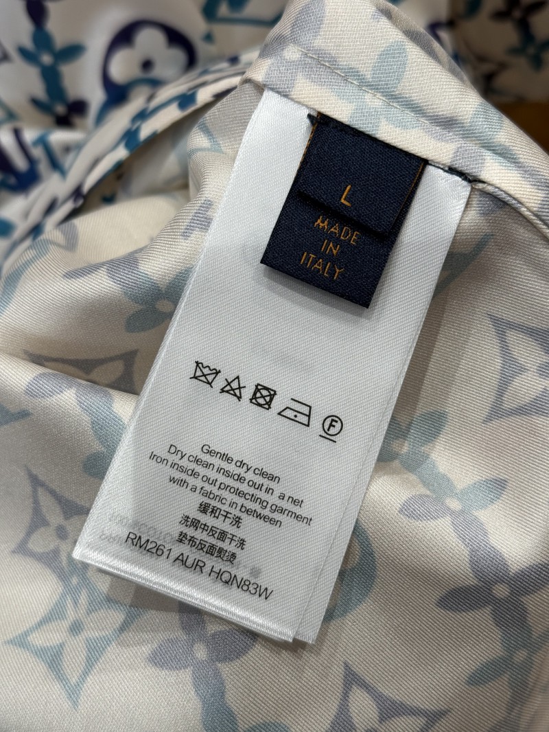 LV logo-printed mulberry silk short-sleeve shirt 8