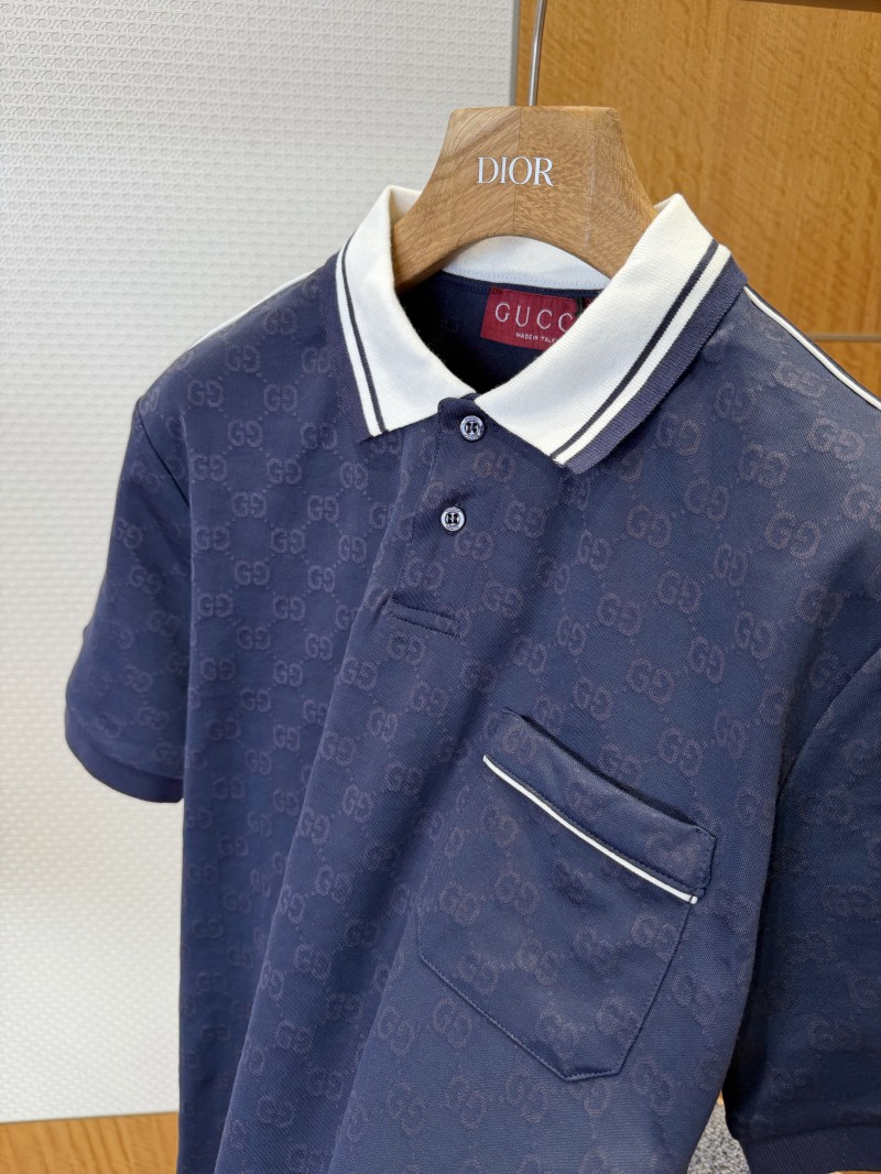 Gucci Double G Subtle Pattern Lapel Short-Sleeve Polo Shirt 1 6