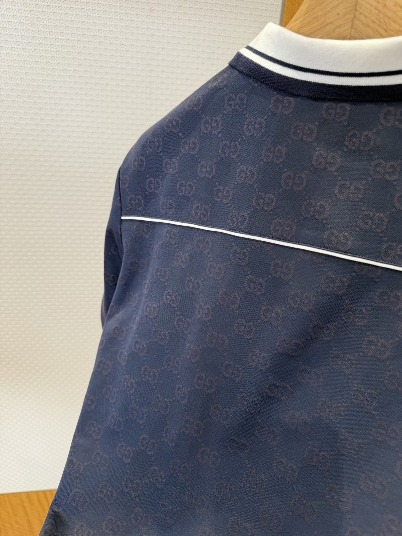 Gucci Double G Subtle Pattern Lapel Short-Sleeve Polo Shirt 1 8