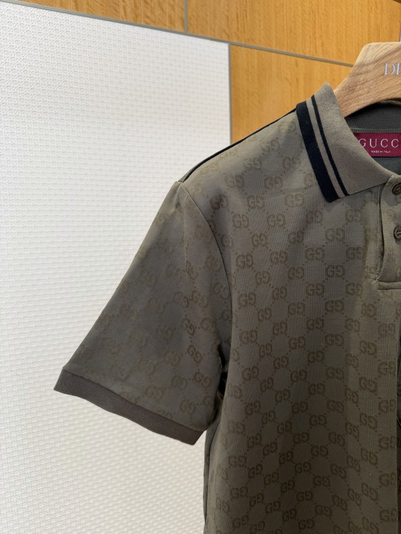 Gucci Double G Subtle Pattern Lapel Short-Sleeve Polo Shirt 2 2