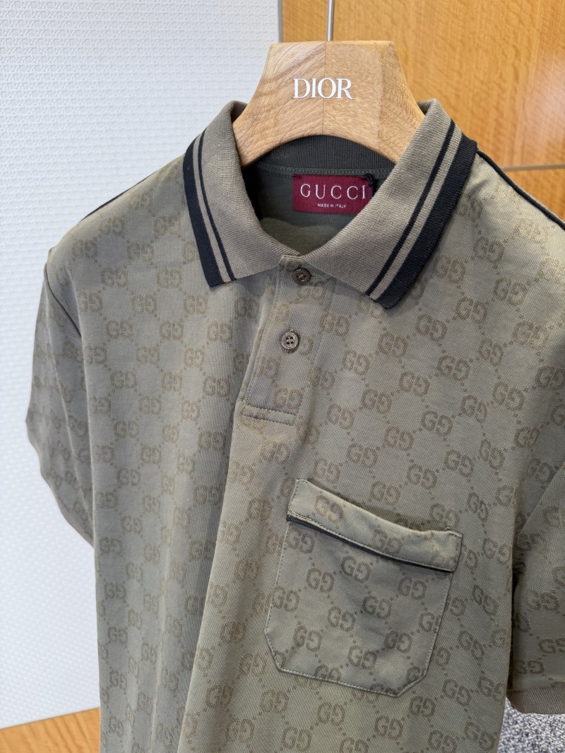 Gucci Double G Subtle Pattern Lapel Short-Sleeve Polo Shirt 2 5