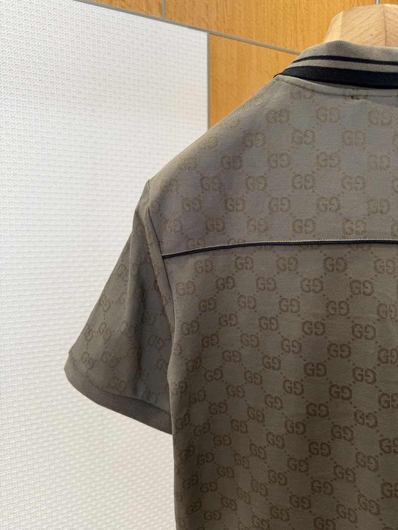 Gucci Double G Subtle Pattern Lapel Short-Sleeve Polo Shirt 2 7
