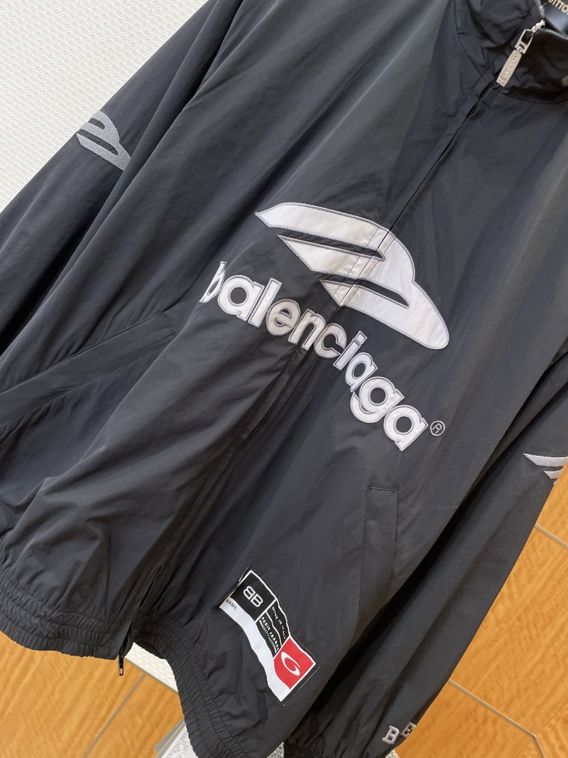 Balenciaga Embroidered Logo Stand Collar Jacket 2 3