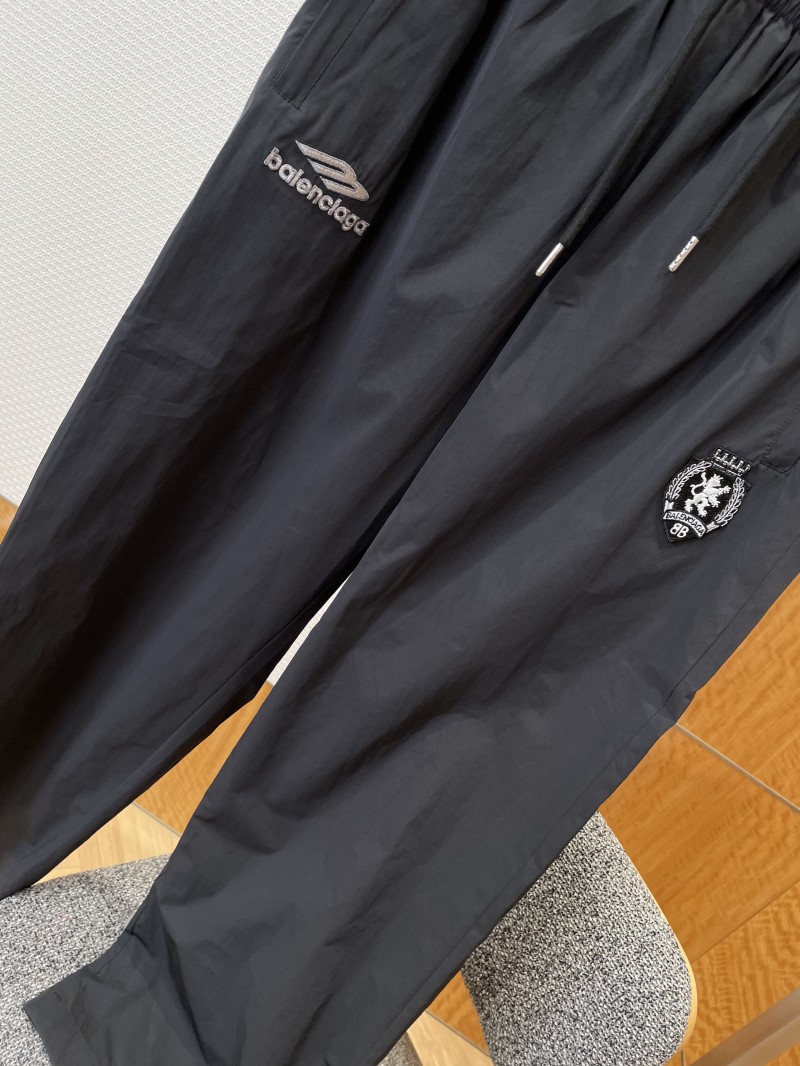 Balenciaga Brand Logo Embroidered Wide-Leg Casual Pants 2 3