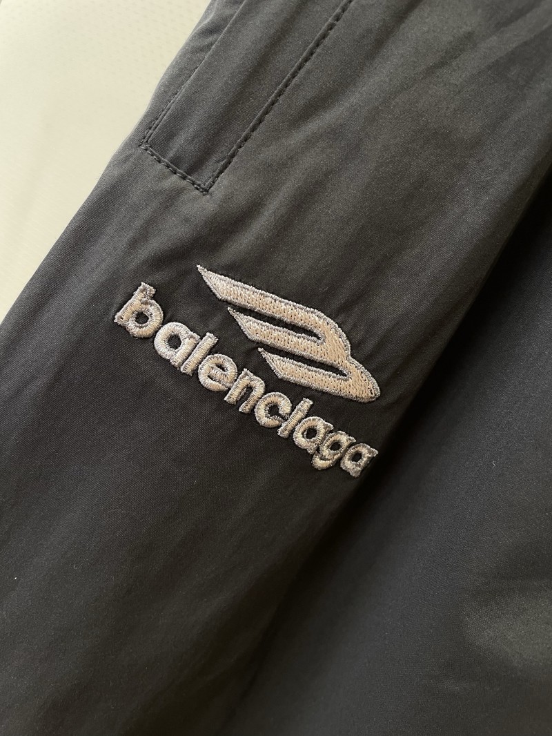 Balenciaga Brand Logo Embroidered Wide-Leg Casual Pants 2 4