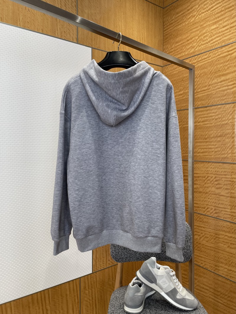 LV Embroidered Leather Label Hooded Sweatshirt 1