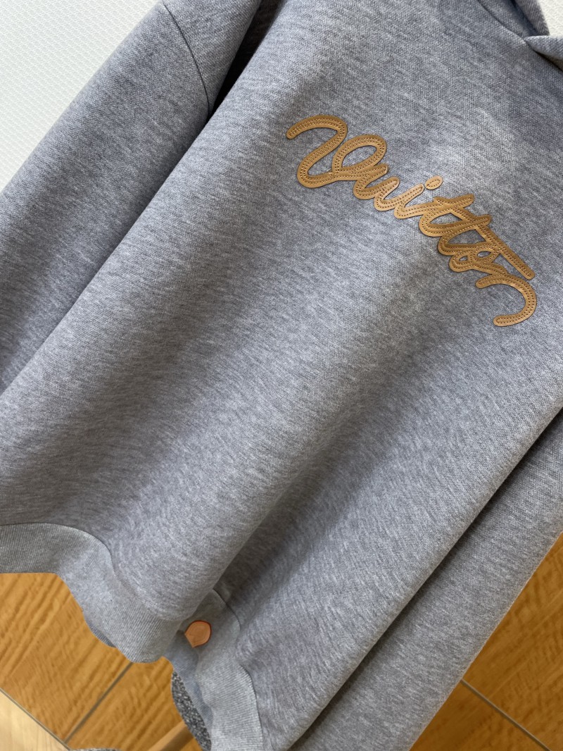 LV Embroidered Leather Label Hooded Sweatshirt 3