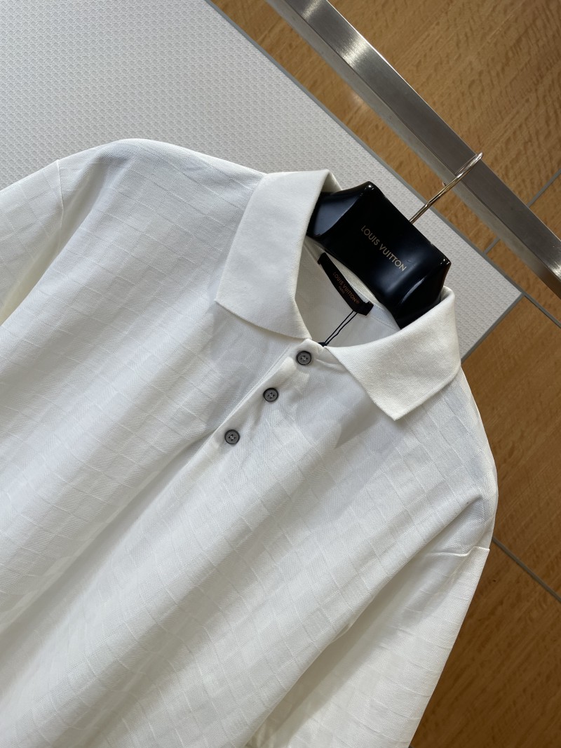 LV Checkered Subtle Pattern Jacquard Polo Shirt 2