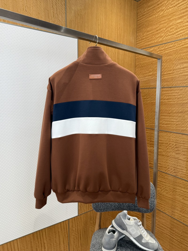 LV Color-Block Striped Stand Collar Zipper Jacket 2 1