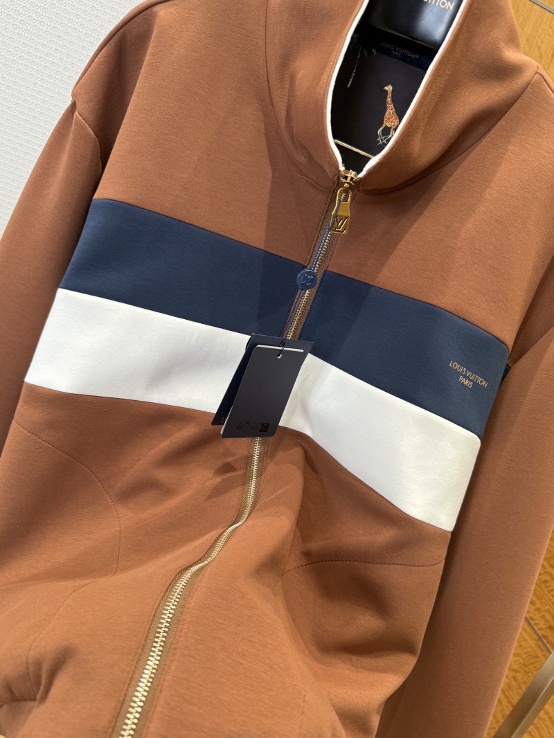 LV Color-Block Striped Stand Collar Zipper Jacket 2 7