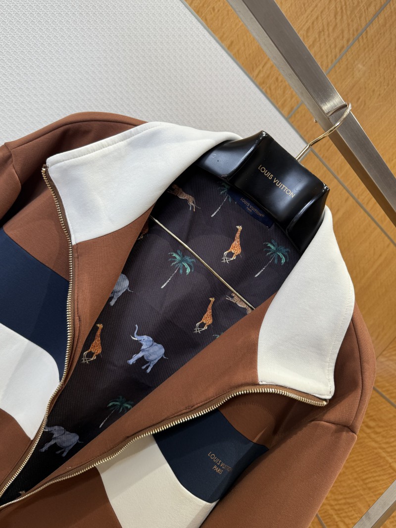 LV Color-Block Striped Stand Collar Zipper Jacket 2 8