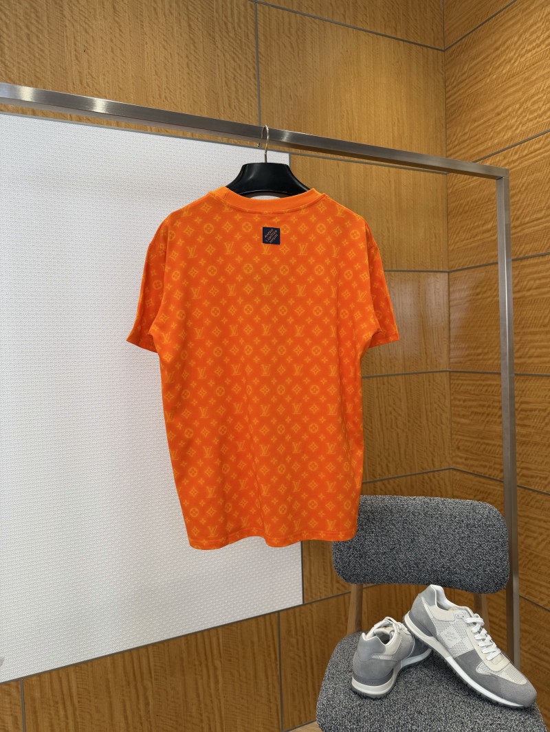 LV Logo Pattern Crew Neck Short Sleeve T-Shirt 1