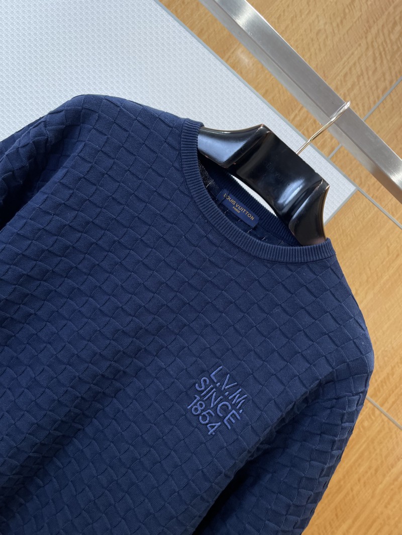 LV Embroidered Check Jacquard Knit Short-Sleeve T-Shirt 2 2