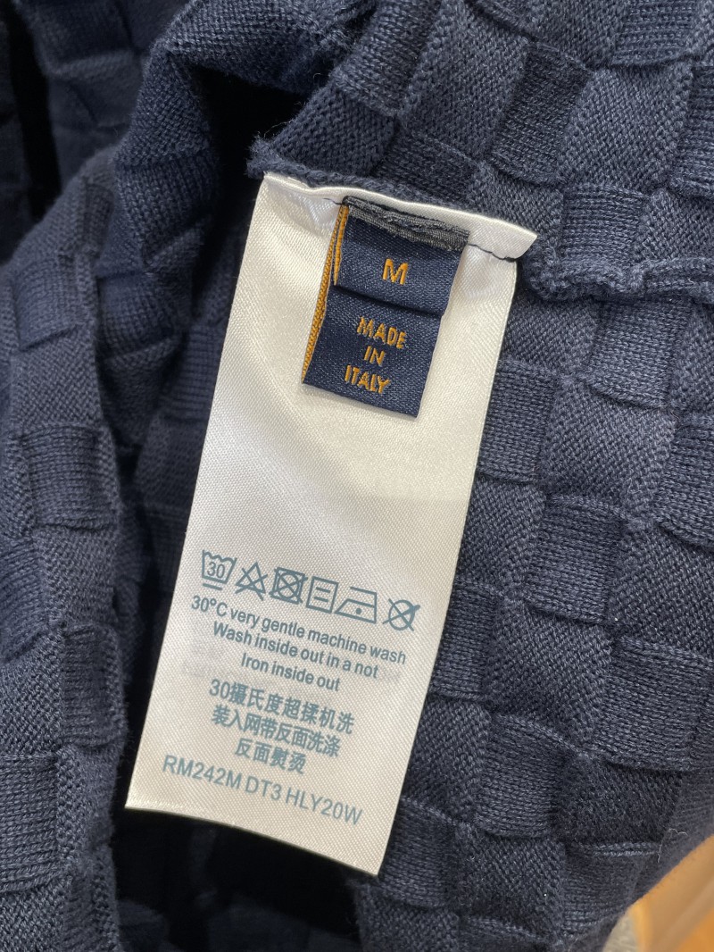 LV Embroidered Check Jacquard Knit Short-Sleeve T-Shirt 2 8
