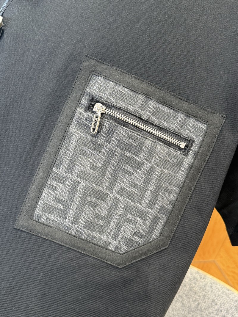 Fendi Pocket Zipper Decorated Cotton Short-Sleeve T-Shirt 1 5