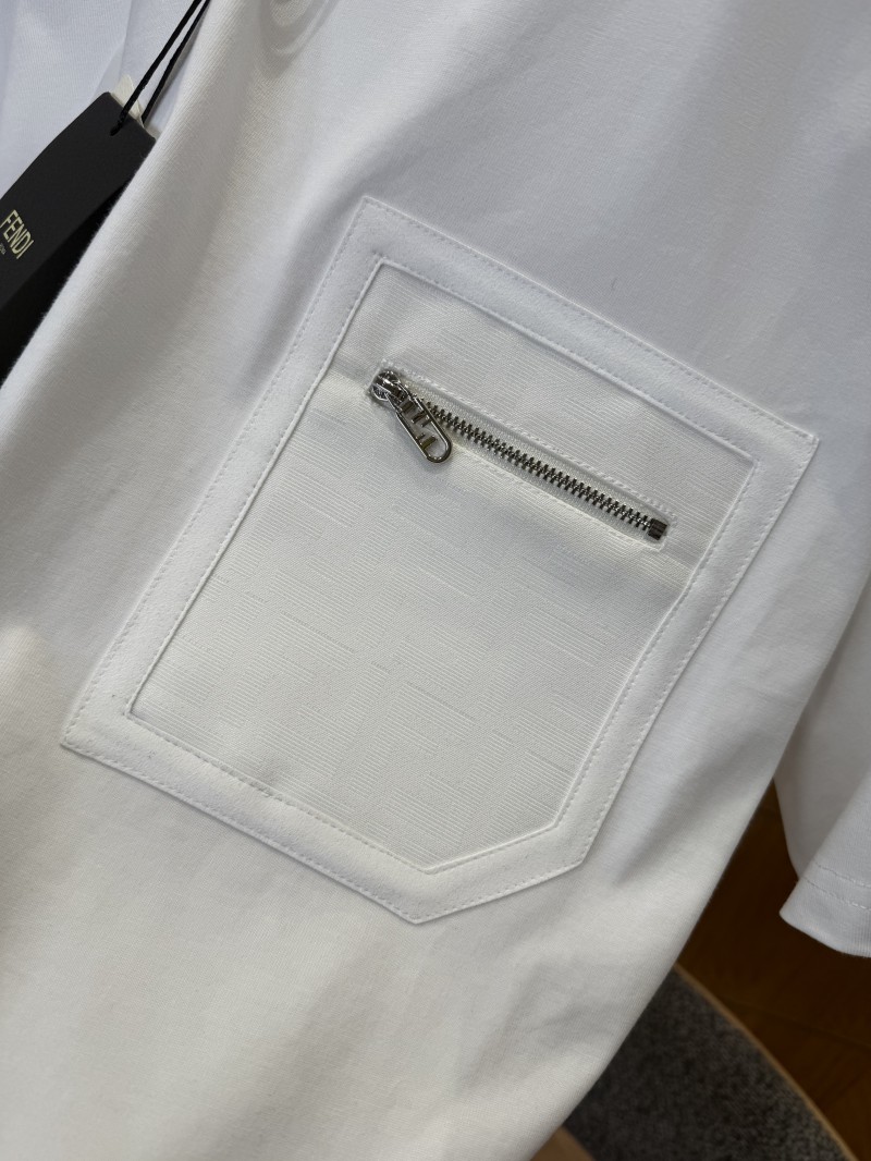 Fendi Pocket Zipper Decorated Cotton Short-Sleeve T-Shirt 2 7