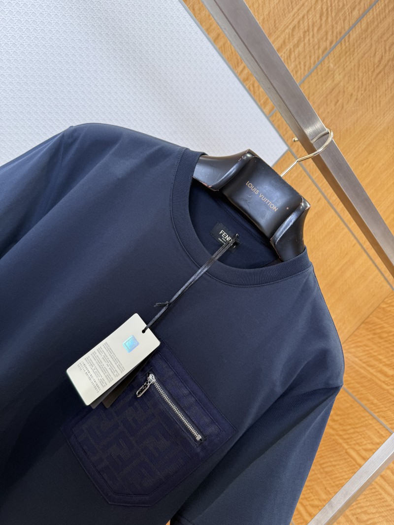 Fendi Pocket Zipper Decorated Cotton Short-Sleeve T-Shirt 3 2