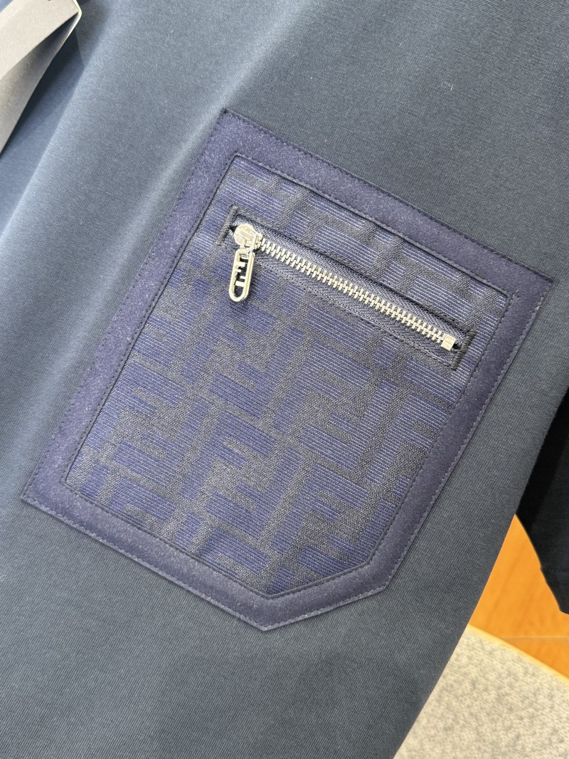 Fendi Pocket Zipper Decorated Cotton Short-Sleeve T-Shirt 3 6