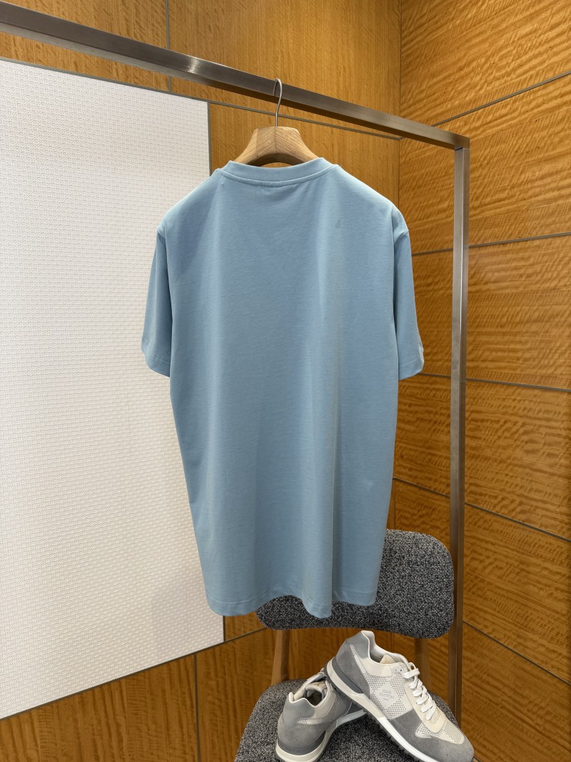 Dior Blue Embroidered Knit Short-Sleeve T-Shirt 1