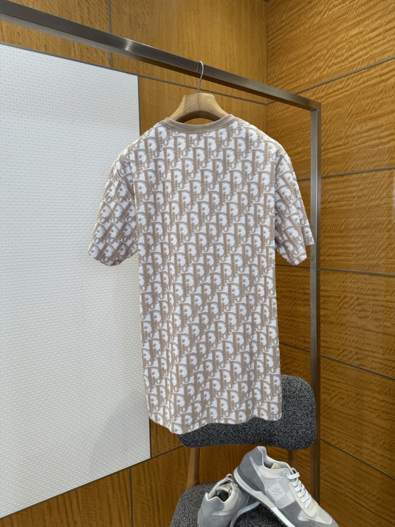 Dior Letter Logo All-Over Print Knit Crew Neck Short Sleeve T-Shirt 2 1
