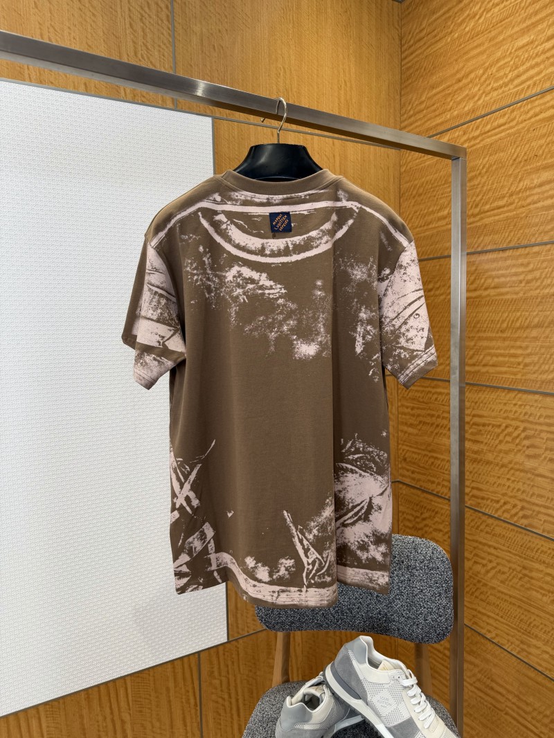 LV Tie-Dye Print Letter Crew Neck Short-Sleeve T-Shirt 1 1
