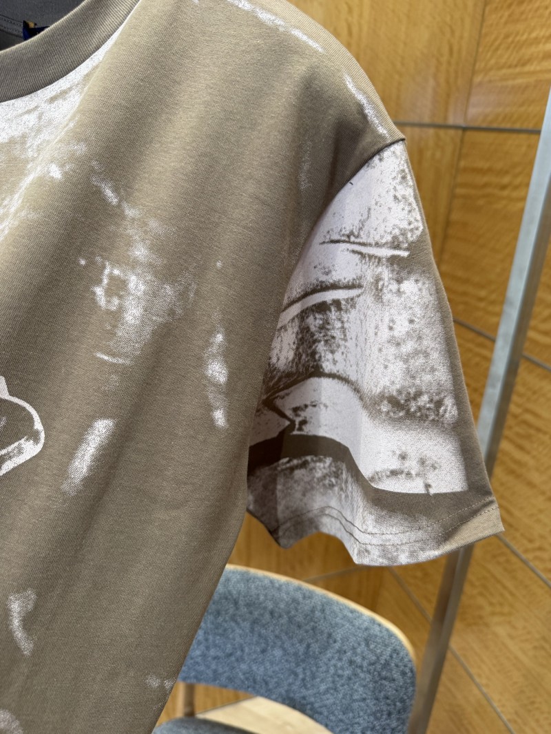 LV Tie-Dye Print Letter Crew Neck Short-Sleeve T-Shirt 1 6